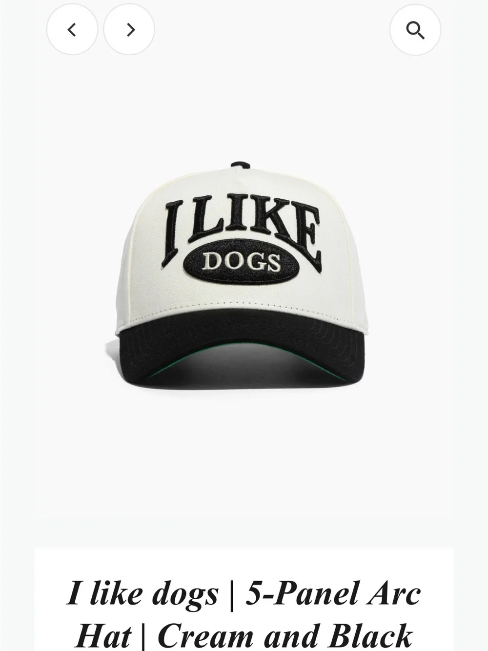 I Like Dogs Cream & Black 5-Panel Hat